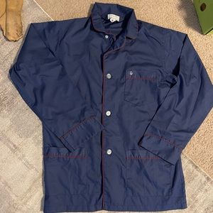 Dior Navy Blue Men's Shirt with Red Trim
